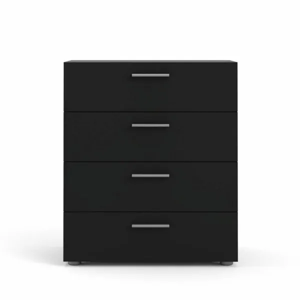 TVILUM Pepe kommode, m. 4 skuffer - sort folie og plastik